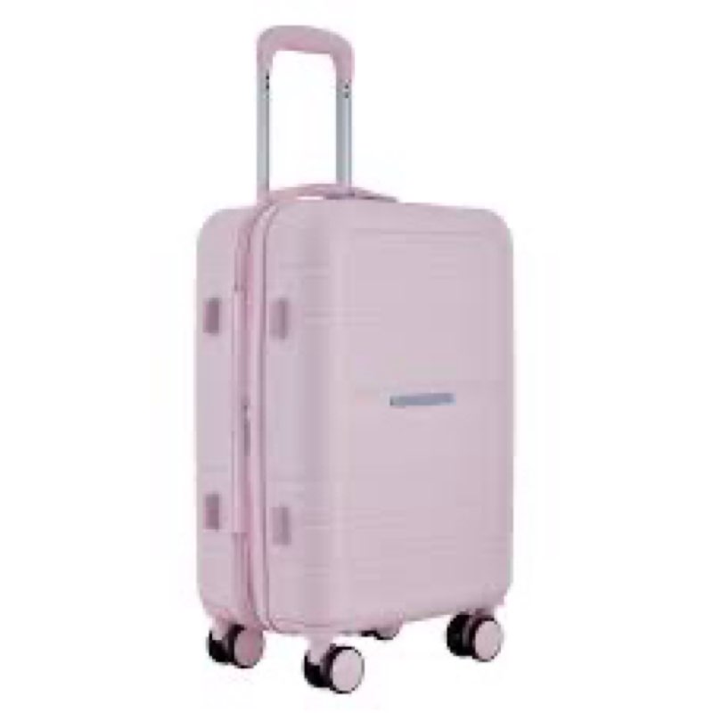 French Connection 22in Expandable Rolling Carry-on with Cup Holder, Pink
