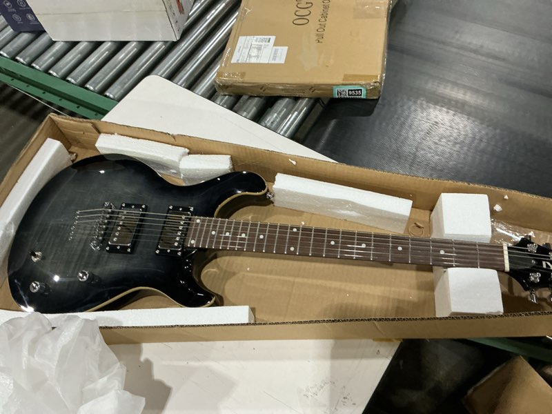 Condition photo showing Good Condition for IYV 6 String IP-350 TBK PRS Solid-Body Electric Guitar, Trans Black Guitars