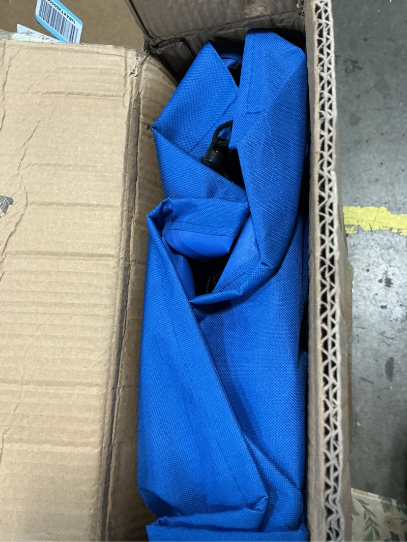 Condition photo showing Good Condition for kigley 6 seats folding soccer bench chair portable team sports sideline bench for football camp travel events outdoor seating with storage bag(blue) classic blue 6 seats