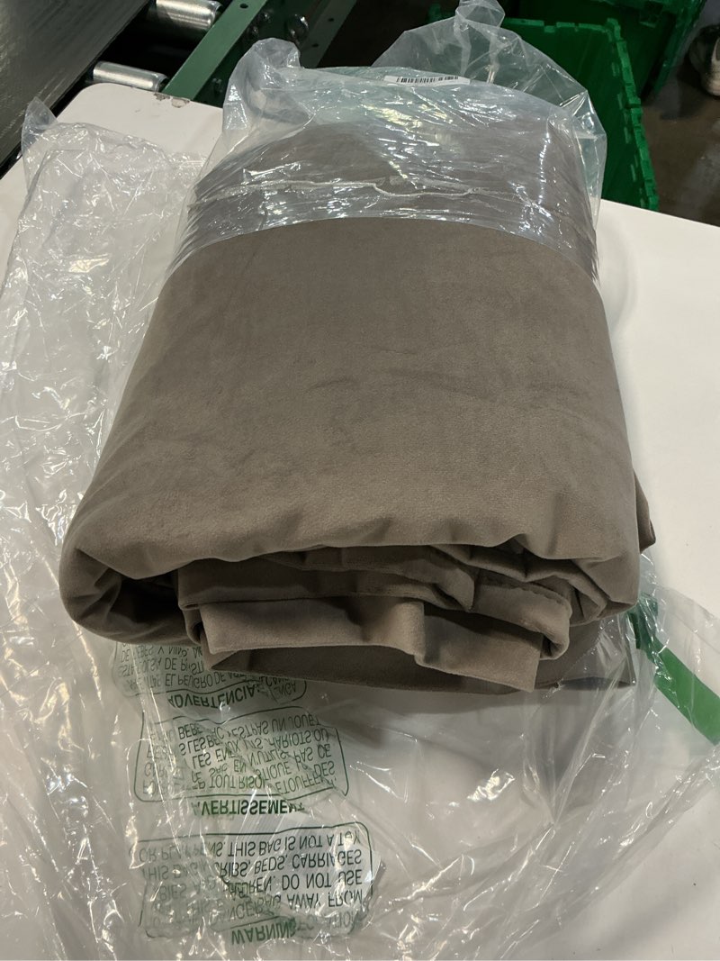 Condition photo showing Good Condition for StangH Taupe Velvet Curtains 96 inches Long, Luxury Back Tab Thermal Insulated Room Darkening Window Drapes for Sliding Glass Door/Bedroom, W52 x L96, 2 Panels 52"W x 96"L (Pack of 2) Beige Series - Taupe