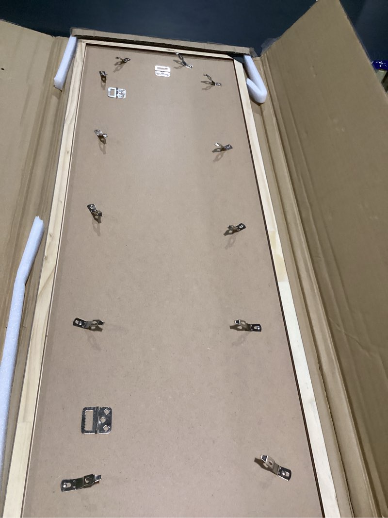 Condition photo showing As Is for Solid Wood 13x39 Frame - Single Frame, Rustic Walnut 13 x 39 Poster Frame for Artwork, Puzzles, Photos and Movie Posters Picture Frames 13" x 39"