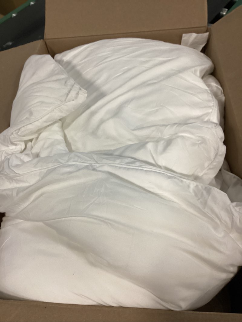 Condition photo showing As Is for Utopia Bedding Comforter Duvet Insert, Quilted Comforter with Corner Tabs, Box Stitched Down Alternative Comforters King Size (White)
