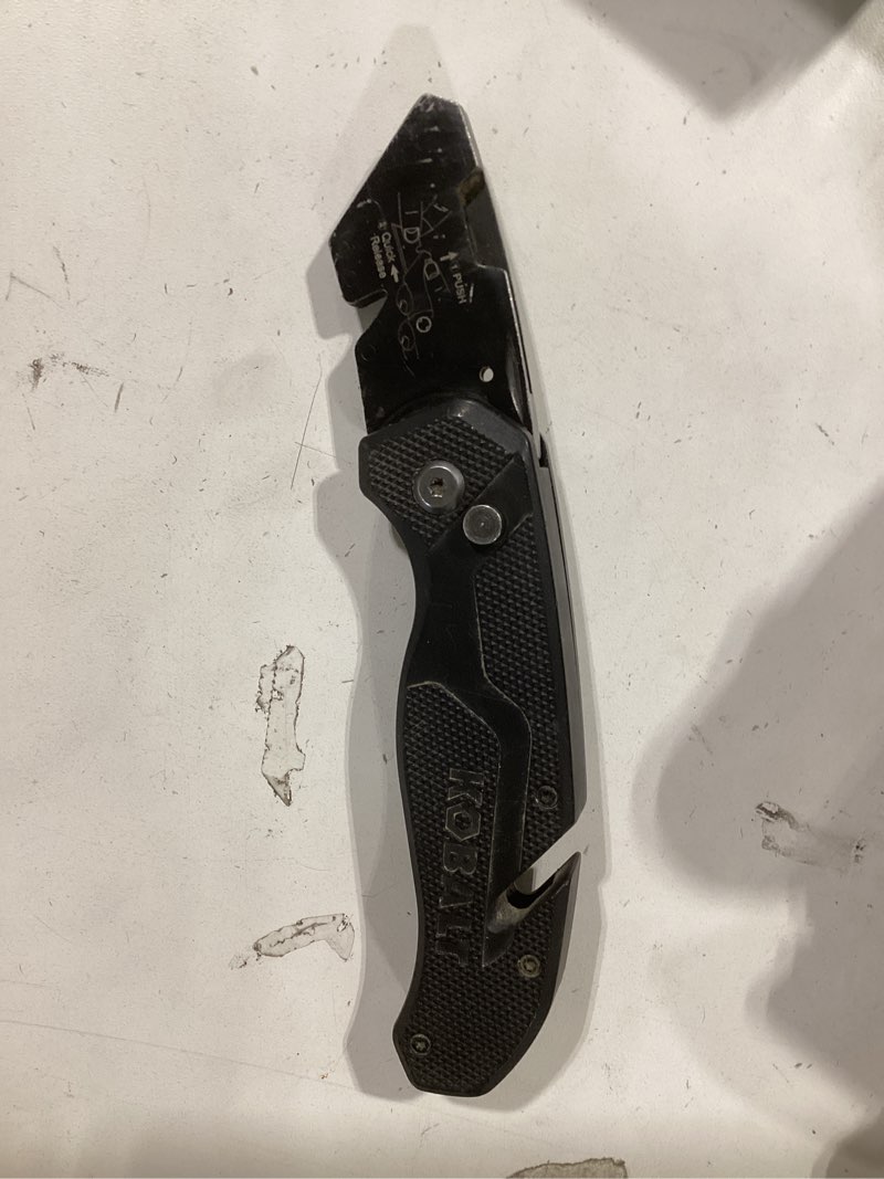 Condition photo showing As Is for Kobalt Speed Release 3/4-in 10 -Blade Folding Utility Knife with On Tool Blade Storage