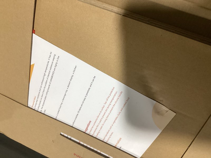 Condition photo showing As Is for Glass Cutting Board for Kitchen,Dishwasher-Safe Cutting Board,Double-Sided & Heat-Resistant, Easy-Grip Serving Tray(Red 12x16" & 12x8" 2 Pcs) Red-A