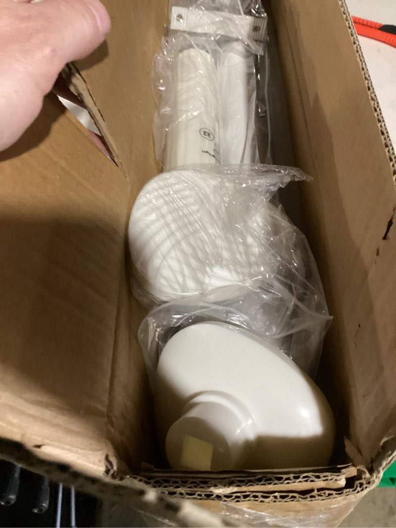 Condition photo showing New/Like New for tension curtain rod 51-165 inch, extra long curtain rod no drilling for window or bathroom, outdoor curtain rods for patio, easy to install, never rust, rod diameter 1.26 inches-white white 51''-165''