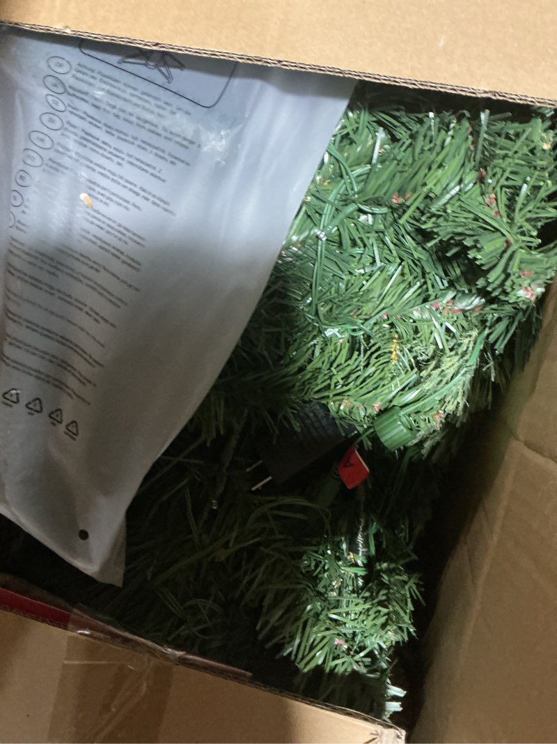 Condition photo showing Good Condition for Kadunmina 5ft Prelit Christmas Tree, Artificial Carolina Pine Christmas Tree with 290 Warm White Lights, Pine Cones, 647 Branch Tips and Metal Stand for Home, Office, Holiday Party Decoration Green-prelit 5ft