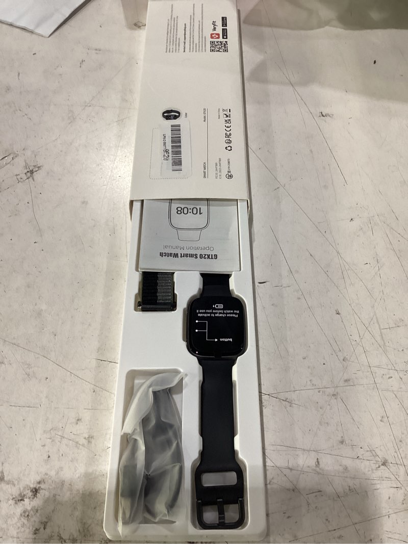 Condition photo showing New/Like New for fitpolo smart watch, 1.85" amoled fitness tracker with bluetooth call, heart rate/sleep/spo? monitor, 100+ sports modes, 3atm waterproof smartwatch for android/iphone/samsung, includes 2 bands black