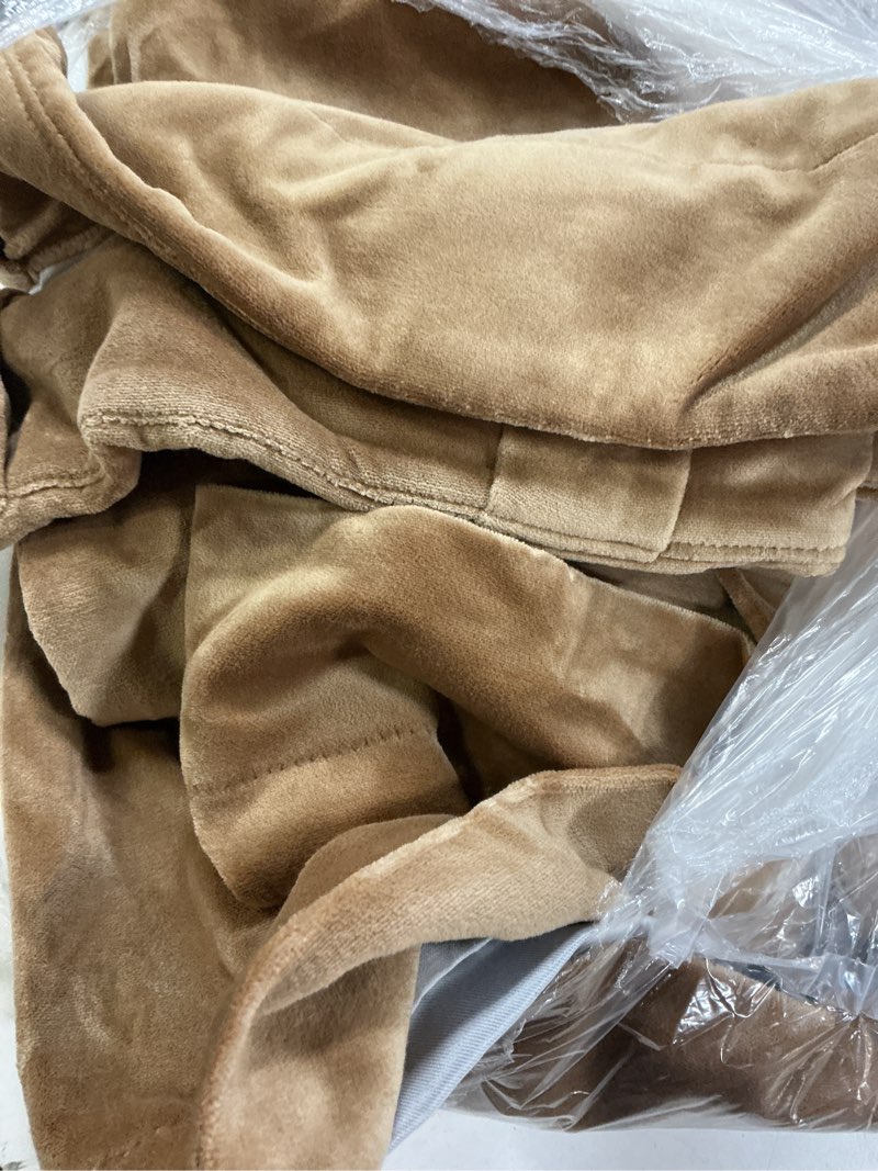 Condition photo showing Good Condition for cotton velvet room darkening curtain - single panel color: camel size: 48x84