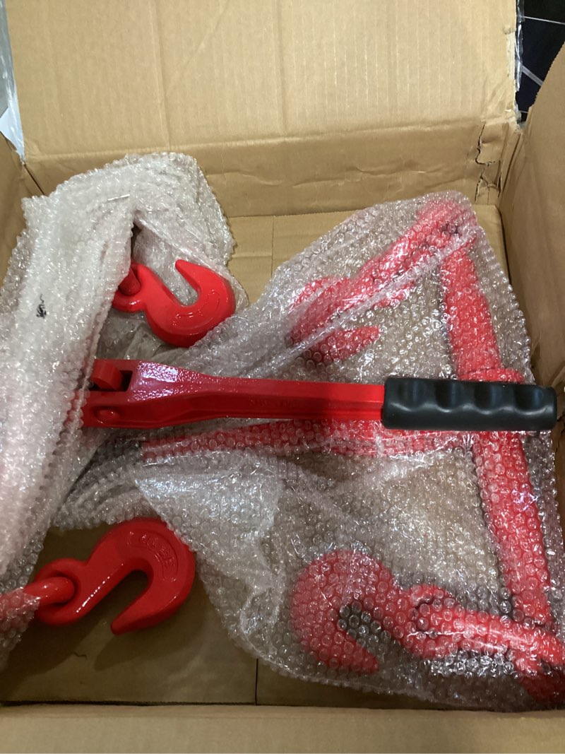 ratchet chain binders 3/8'' - 1/2‘’ | 2 pack load binder with 2 grab hooks | tie downs for grade 70 transport chain | 9,200 lbs. safe working load- heavy duty ratchet binders for towing