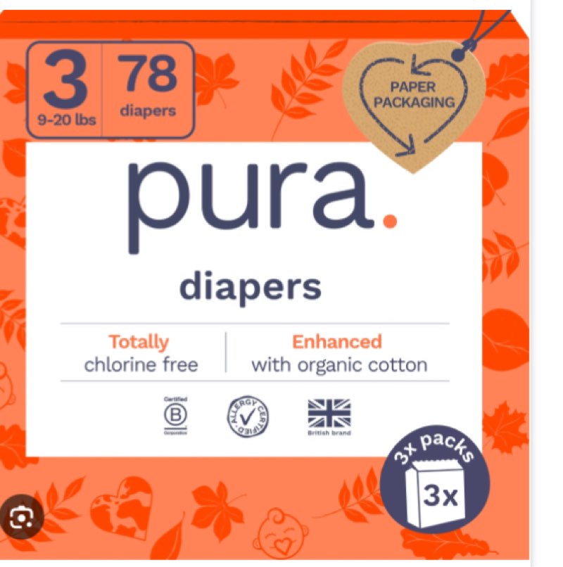 pura 78 diapers size 3