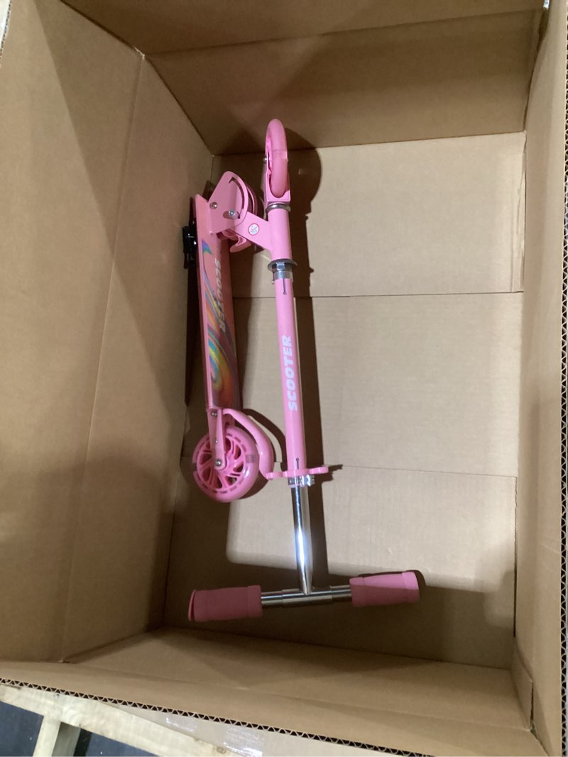 Condition photo showing Good Condition for tenboom scooter toys for kids ages 6-12/3-5, christmas birthday gifts for girls boys, easy folding kids scooter with 3 levels adjustable handlebar pink