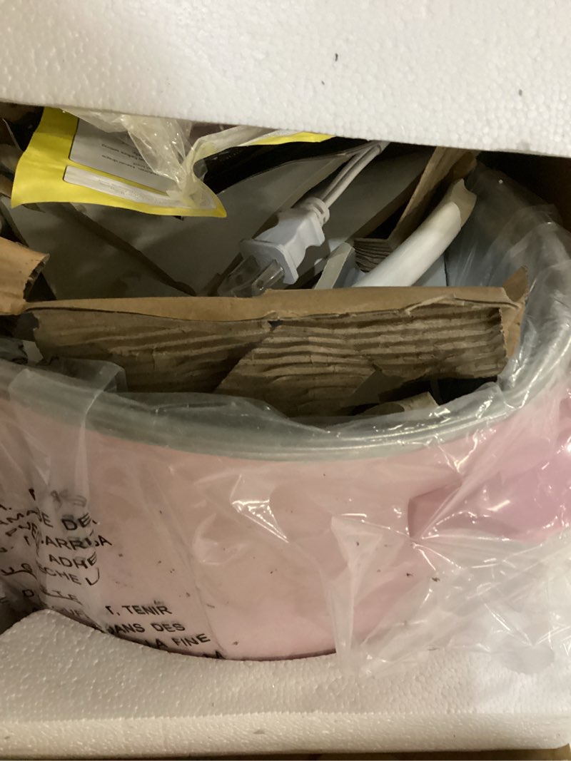 Condition photo showing As Is for Paris Hilton 6-Quart Manual Slow Cooker, Features Three Settings (Low, High, Warm), Naturally Nonstick and Dishwasher Safe Stoneware Insert, Family Sized Capacity, Pink