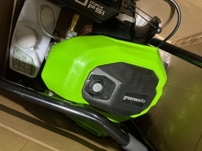 Condition photo showing As Is for greenworks pro 3000-psi 2.3-gpm cold water electric pressure washer