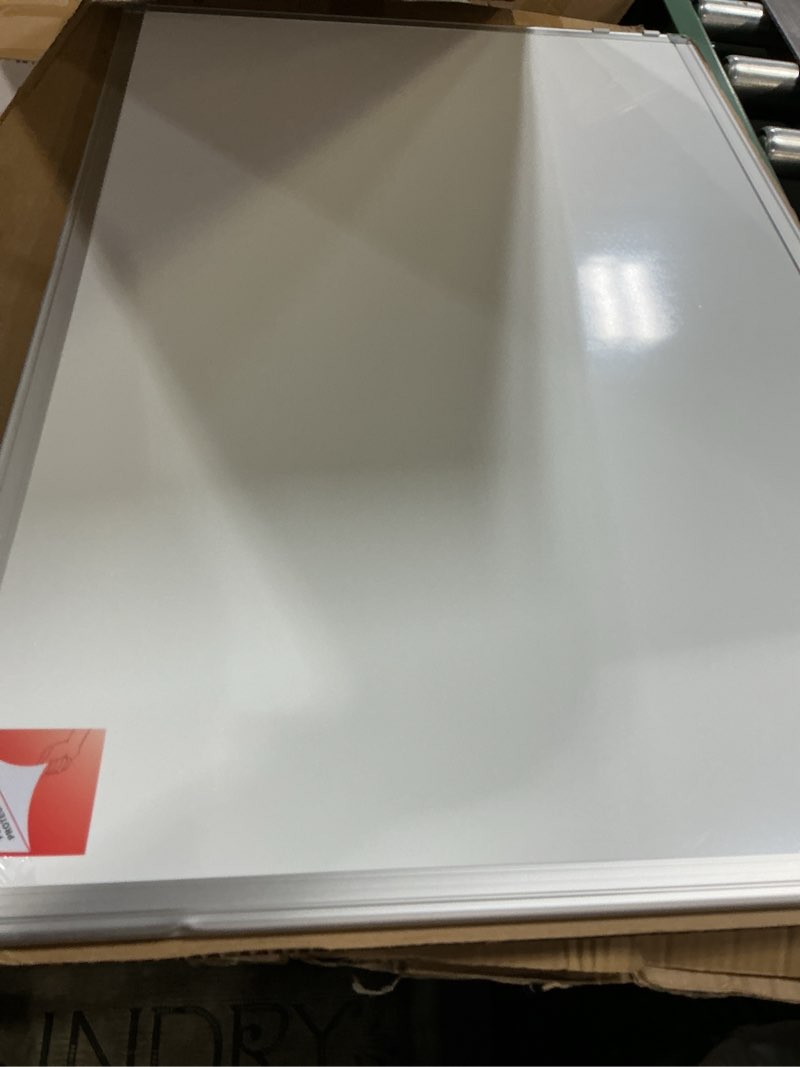 Condition photo showing Good Condition for h-qprobd 3' x 2' magnetic whiteboard large dry erase white board 36"x24" aluminum presentation whiteboard with long pen tray, 6 markers, 2 erasers &12 magnets 36"w x 24"h