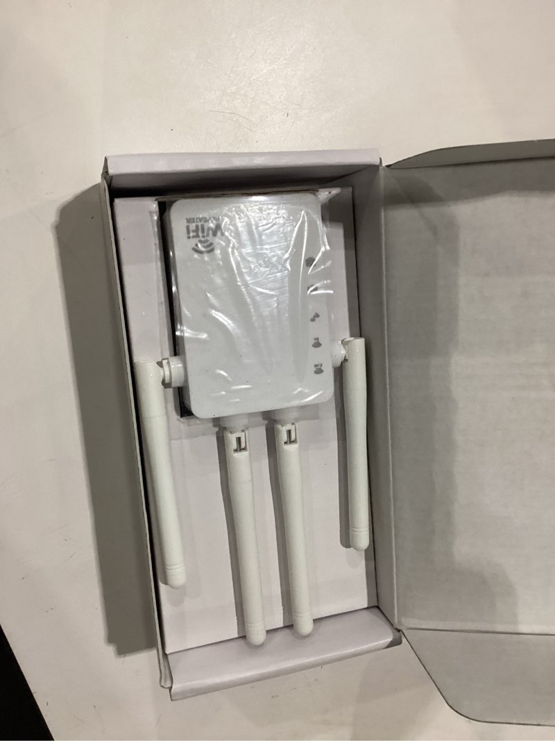 Condition photo showing New/Like New for wifi extender signal booster, 1200mbps dual band 2.4g&5.0g signal wifi booster, wifi extender covers up to 13888 sq.ft and 150+ devices, wifi repeater with ethernet port - internet booster for home