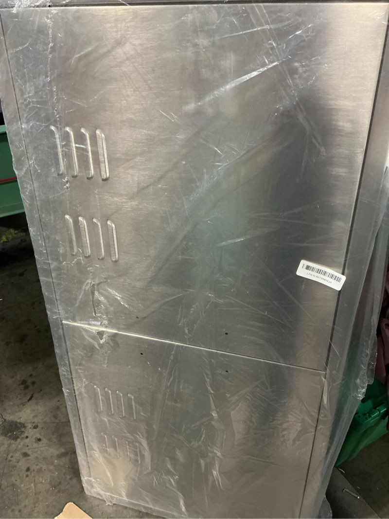 Condition photo showing As Is for 42" W x 21" H Stainless Steel Outdoor Kitchen Doors - Flush Mount, Waterproof, Corrosion-Resistant BBQ Island Cabinet Door for Indoor/Outdoor Use,Include Vents