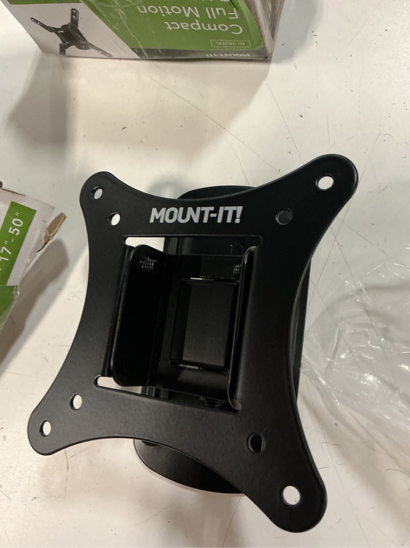 Condition photo showing Good Condition for mount-it! tv wall mount for small to mid size tvs, fits 32 to 50 inch screens, 75 100 200 mm vesa compatible, low-profile slim design with tilting and swivel motion, 44lb capacity