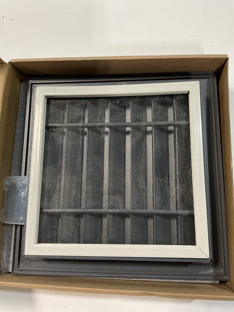 Condition photo showing Good Condition for gisafai 2 pcs 12" x 12" gable vent aluminum alloy wall vents shed attic window with screen return air grill with screws, for ventilation exterior doors wall house (gray) 12x12 inch gray