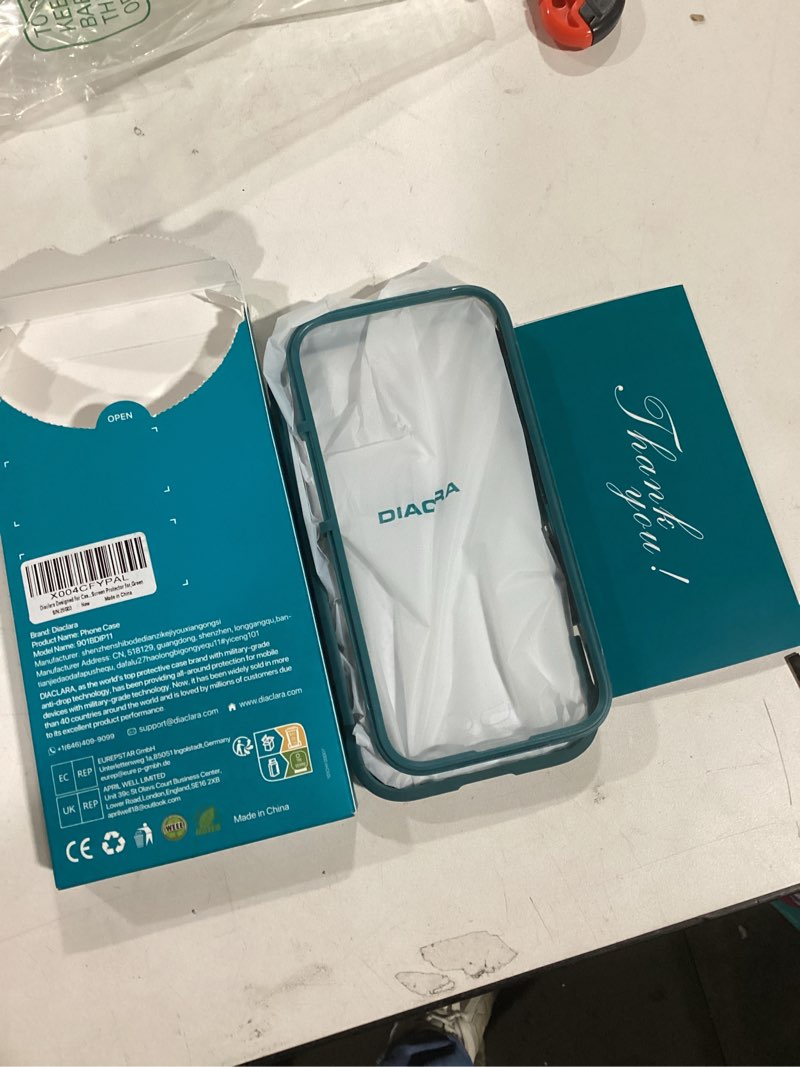 Condition photo showing Good Condition for Diaclara Designed for iPhone 16 Case, Full Body Rugged Case with Built-in Touch Sensitive Anti-Scratch Screen Protector, Upgraded [Full Camera Protection] for iPhone 16 6.1" (Teal) iPhone 16 6.1'' Green