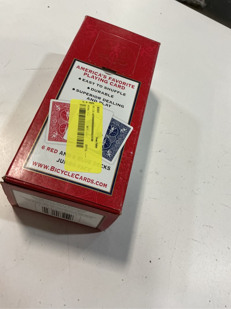 Condition photo showing New/Like New for bicycle jumbo faces playing cards - 12 pks.