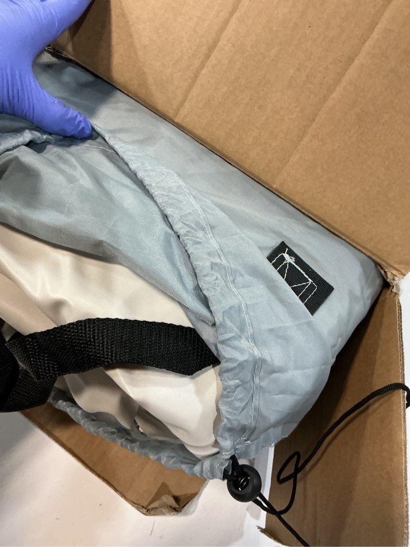 Condition photo showing As Is for Air Mattress Full with Built-in Pump, Blow Up Mattress with Soft Flocked Top, Leakproof Inflatable Mattress, Foldable Waterproof Air Bed for Home, Guests, Camping, with Storage Bag Deep Blue Full 18