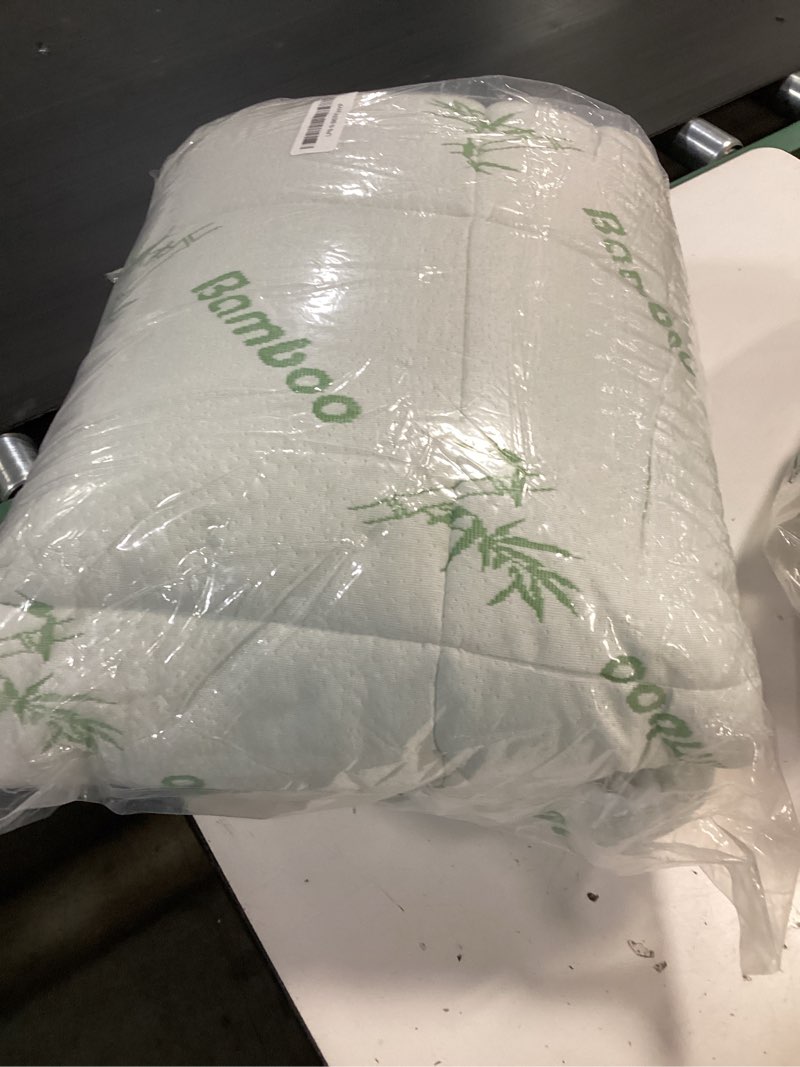 Condition photo showing Good Condition for ultra soft full size mattress topper - viscose made from bamboo pillow top mattress pad for back pain relief - naturally cooling for hot sleepers, green green full