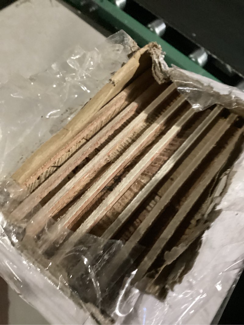 Condition photo showing Good Condition for Luxdecor Real Reclaimed Wood Planks for Wall-10 Pieces Easy Nail-Up Shiplap Rustic Style 6" Wide Wood Shiplap Panels for Wall 19.44 Sq Ft (Natural Weathered Brown) 03-Reclaimed Wood Planks