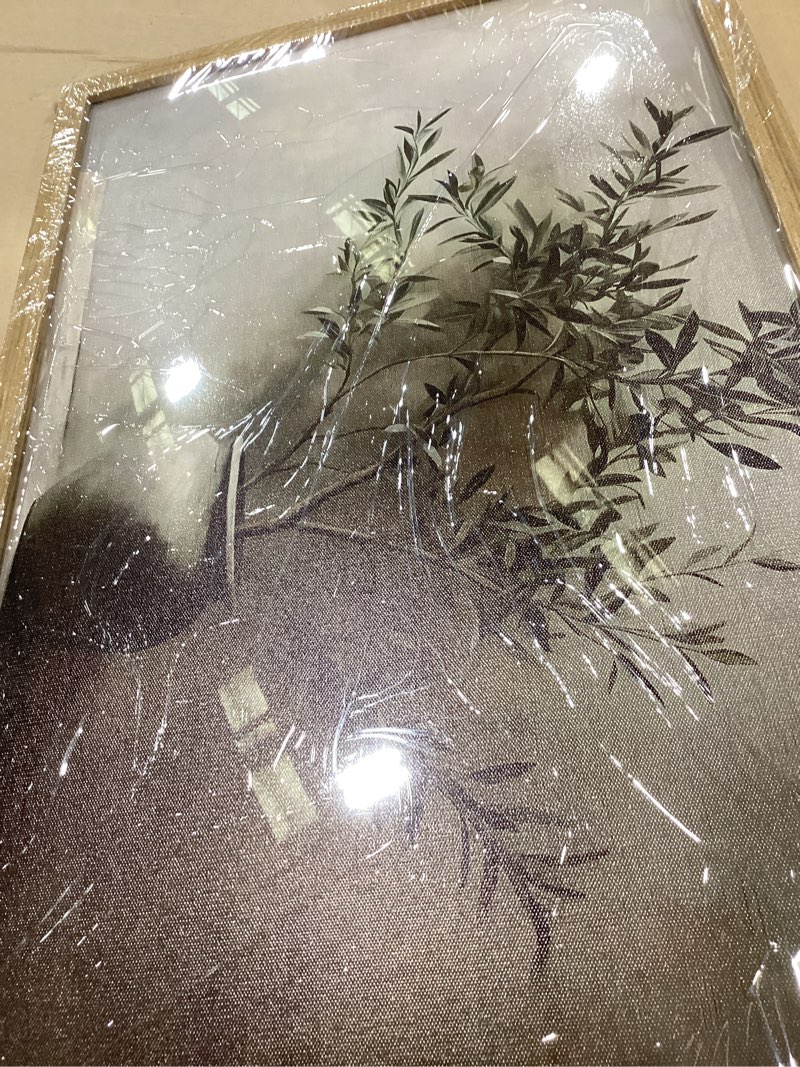 Condition photo showing Good Condition for framed for living room rustic olive branch still life wall art minimalist botanical plant vase painting, rustic farmhouse neutral still life print picture for living room bedroom office 16x24in olive branch 16x24 inches