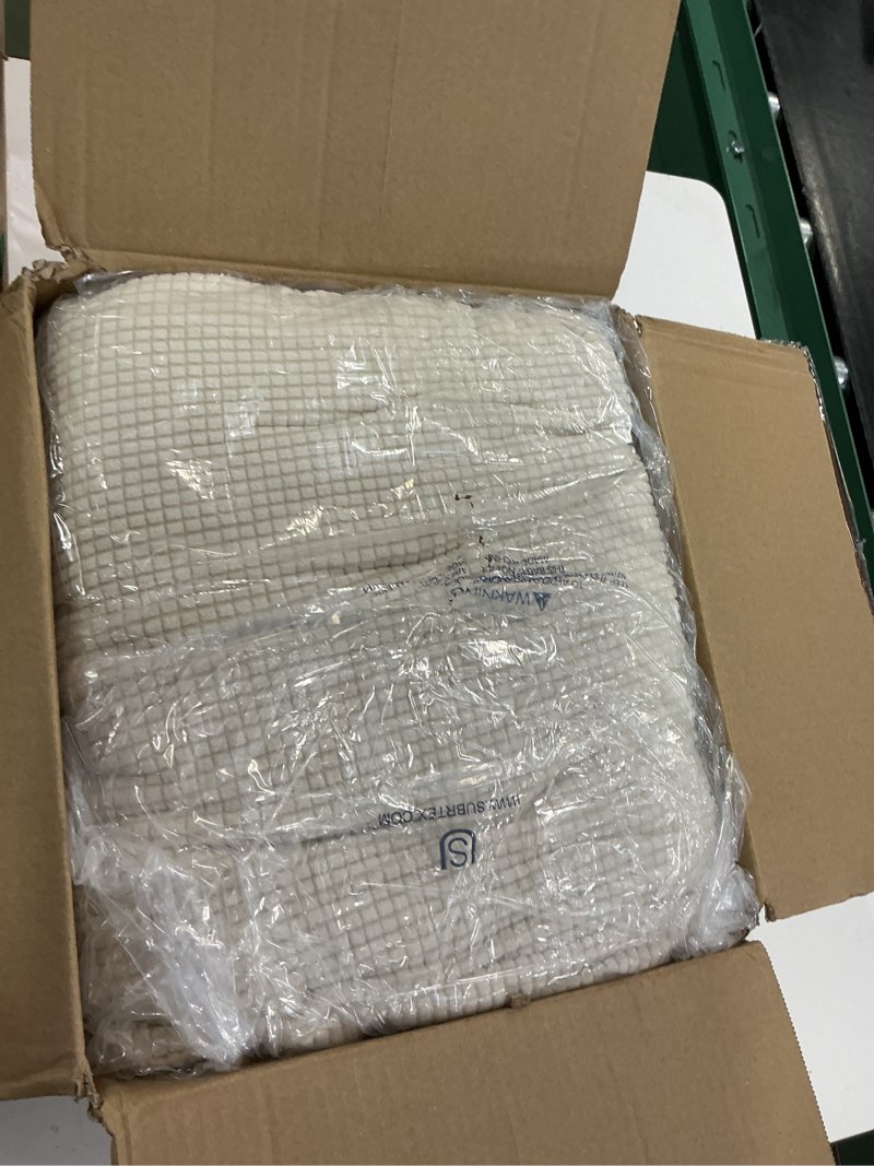 Condition photo showing Good Condition for H.VERSAILTEX 3 Piece Stretch Sofa Covers for 2 Cushion Loveseat Couch Covers for Living Room Sofa Slipcovers (Base Cover Plus 2 Seat Cushion Covers) Thicker Jacquard Fabric(Medium Sofa, Natural) Medium Natural