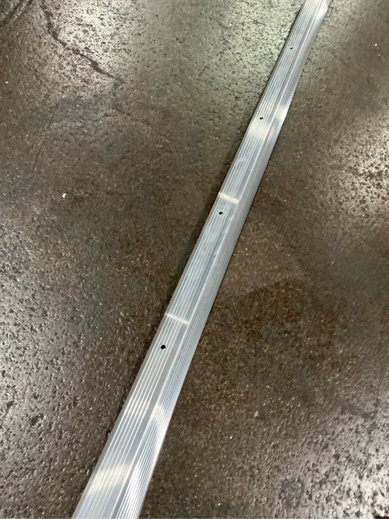 Condition photo showing As Is for M-D Building Products 72 in. L Prefinished Silver Aluminum Stair Edge