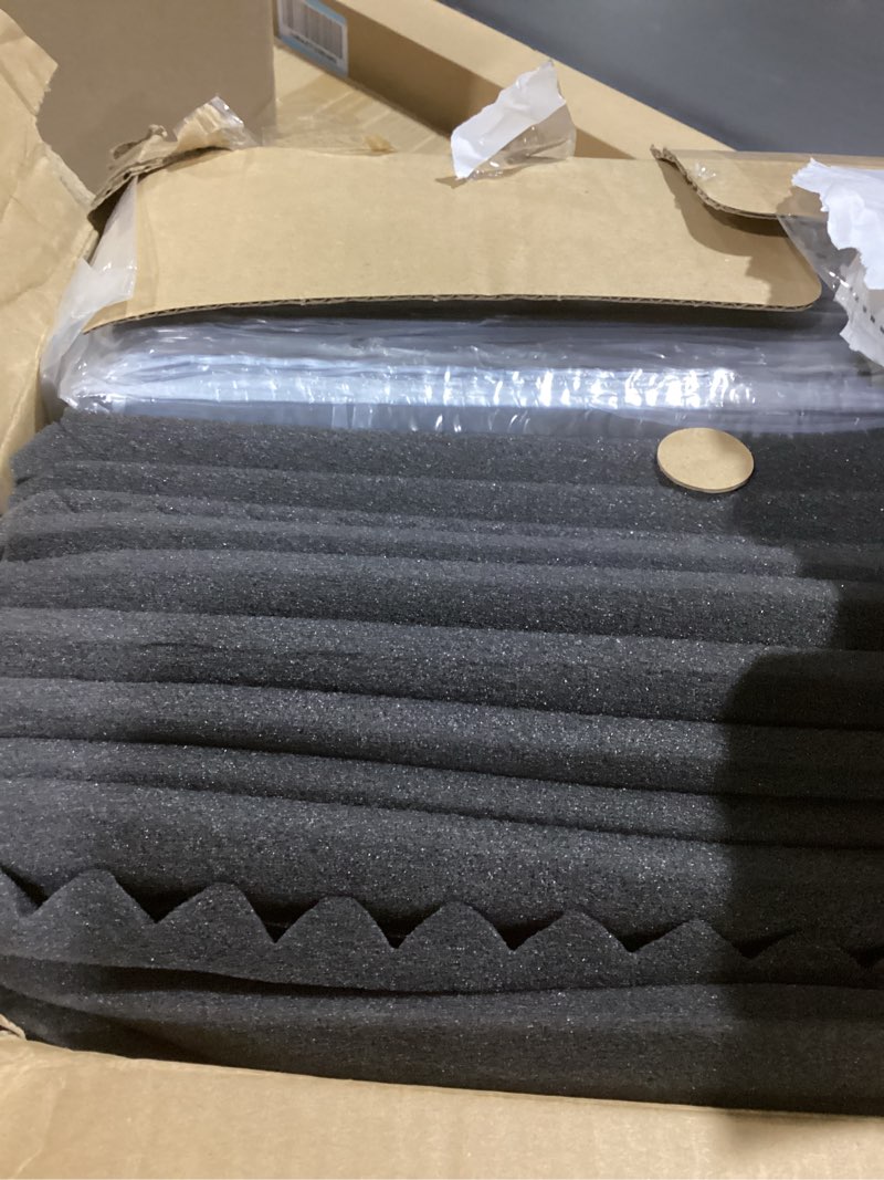 Condition photo showing Good Condition for Focusound 120 Pack Acoustic Foam Panels 1" x 12" x 12" Sound Proof Foam Panels Soundproofing Noise Cancelling Wedge Panels for Home Office Recoding Studio with 600 PCS Double-Side Adhesive