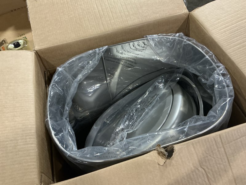 Condition photo showing Good Condition for ninestars dzt-80-24 automatic motion sensor trash can with adjustable sensor range, stainless steel base, silver lid, 21 gallon