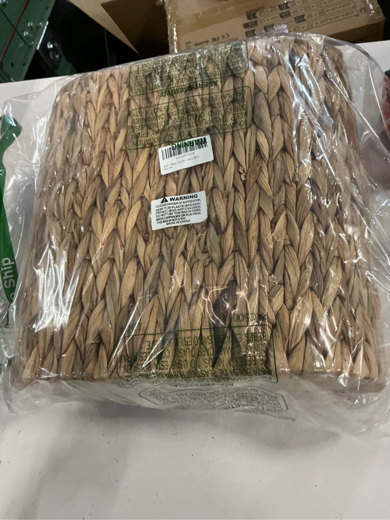 Condition photo showing Good Condition for Wicker Bathroom Trash Can with Lid,Narrow Rattan Waste Basket with Removable Liner Bucket,Slim Woven Water Hyacinth Garbage Can for Bedroom,Office,Small Spaces,3 Gallon