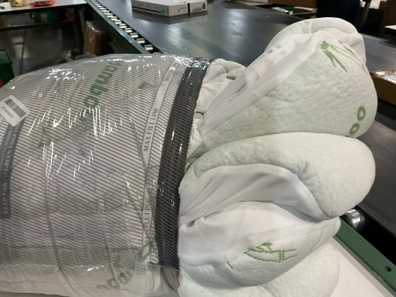 Condition photo showing As Is for Ultra Soft California King Size Mattress Topper - Viscose Made from Bamboo Pillow Top Mattress Pad for Back Pain Relief - Naturally Cooling for Hot Sleepers, Green Green California King