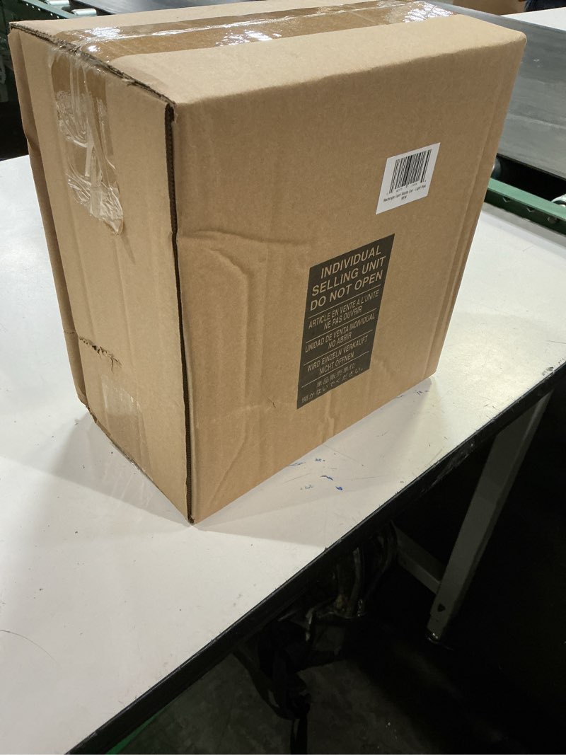 Condition photo showing New/Like New for mdesign metal wastepaper bin — compact rectangular bathroom bin — rubbish basket for home and office
