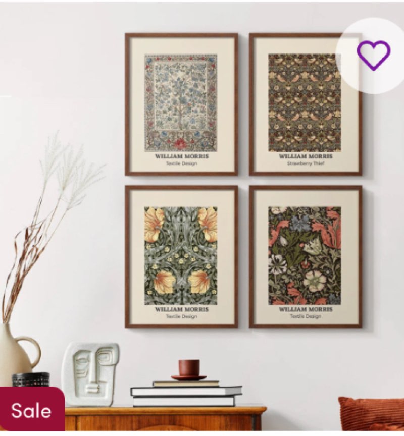 William Morris XVIII Framed Print - Set of 4 (Set of 4) 44" H x 14" W