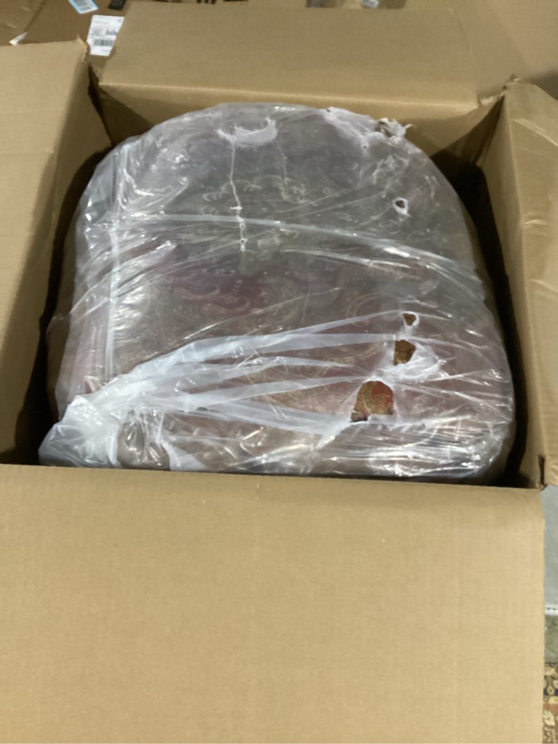 Condition photo showing Good Condition for Loom and Mill 9-Piece Vintage Jacquard Comforter Sets, Gradient Red Traditional Damask Comforter Queen Set, Ultra Soft Bedding with Euro Shams, Bedskirt, Filled Decorative Pillow for Home(Queen) Queen Gradient Red