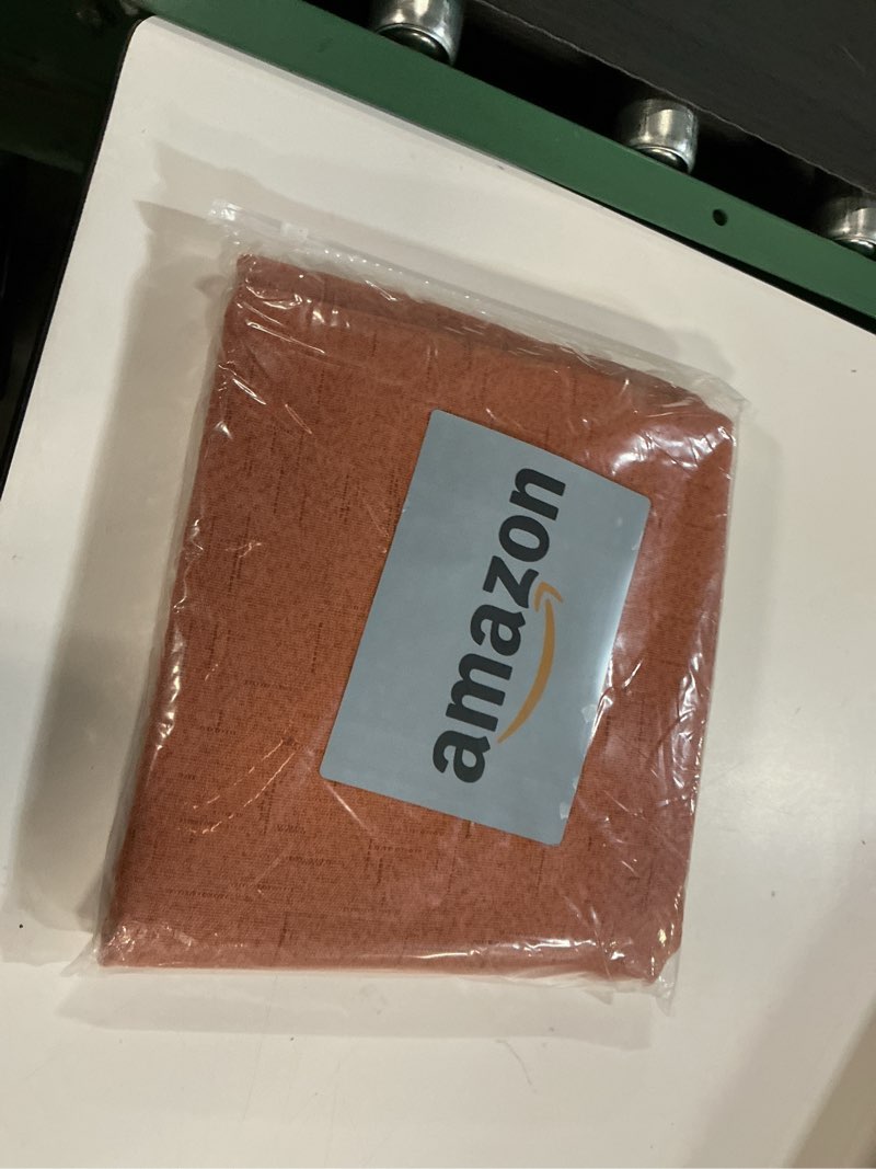 Condition photo showing New/Like New for Pitalk Terracotta Blackout Curtains for Nursery 63 Inch Length 2 Panel Autumn Fall Decoration Linen Boho Western Curtain for Bedroom Window Room Darkening Rust Curtains for Living Room Dining MCM 52"W x 63"L (Pack of 2) Terracotta