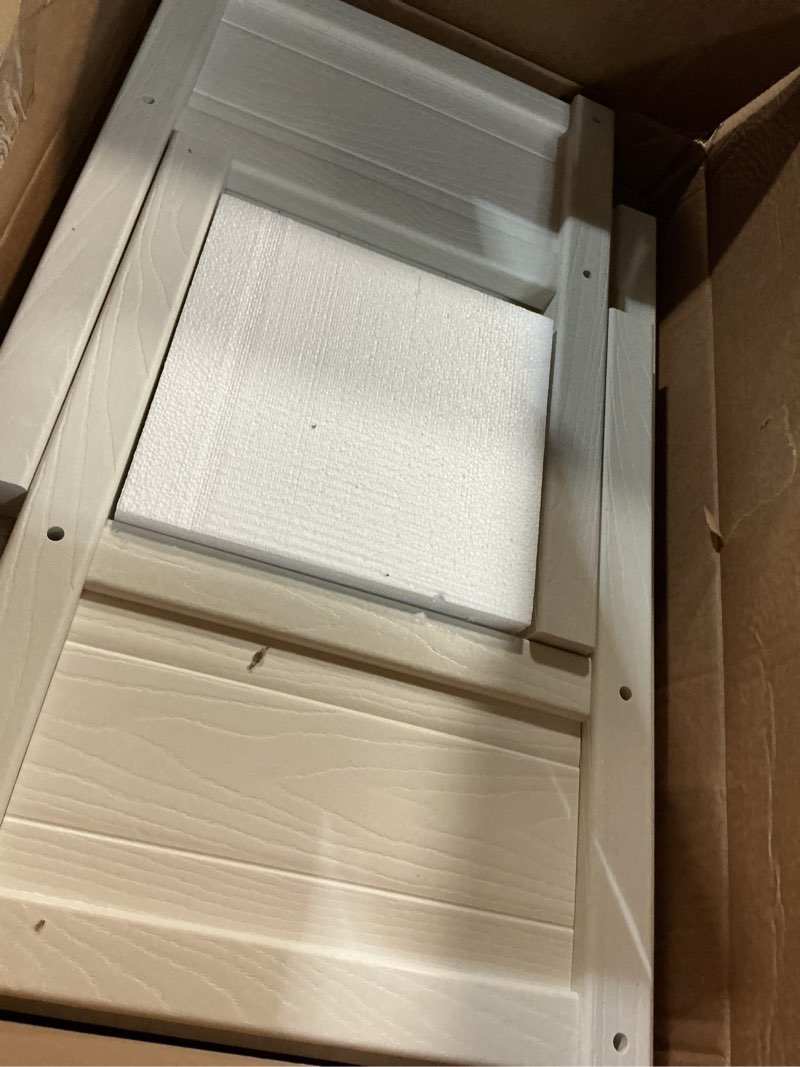 Condition photo showing Good Condition for small hdpe raised garden bed, elevated planter box with legs, outdoor all-weather planter raised beds for seeds, herbs, flowers, vegetables (white)