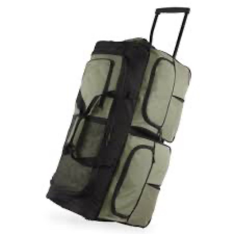 pacific coast signature 30\" large rolling duffel bag, olive, one size green