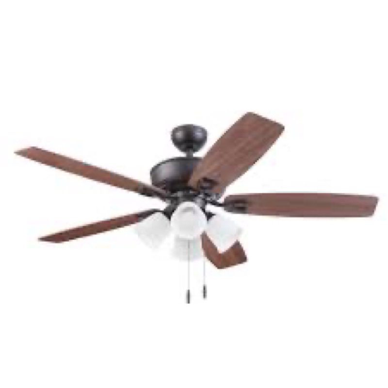 harbor breeze notus 52-in bronze led indoor downrod or flush mount ceiling fan