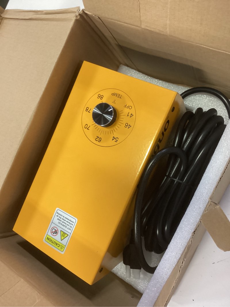 Condition photo showing Good Condition for boat engine compartment heater with thermostat, haoguo 500w bilge heater with safe ptc element and waterproof fan, covers up to 400 cu ft to prevent frozen pumps & batteries, yellow 500w?adjustable? yellow