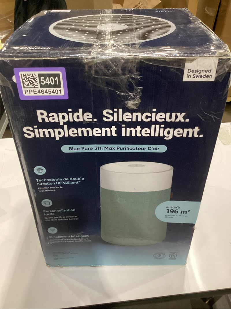 Condition photo showing Good Condition for not tested**** blueair blue pure 311i max smart air purifier for medium rooms up to 1,800 sq ft hepasilent air clea