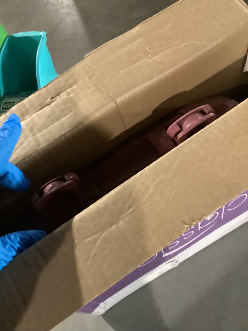 Condition photo showing As Is for Bemis Classic Colors Slow Close Toilet Seat, Easy Clean Hinges and Durable Plastic Seat, Made in USA, Round, Raspberry Round Raspberry