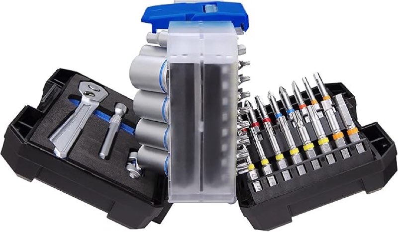 KINGHEART Durable ULTRA KASE Tough Case 1/4" inch Metric Quick-Release Ratchet Handle Multi Bit & Socket Wrench Set 66-piece for household