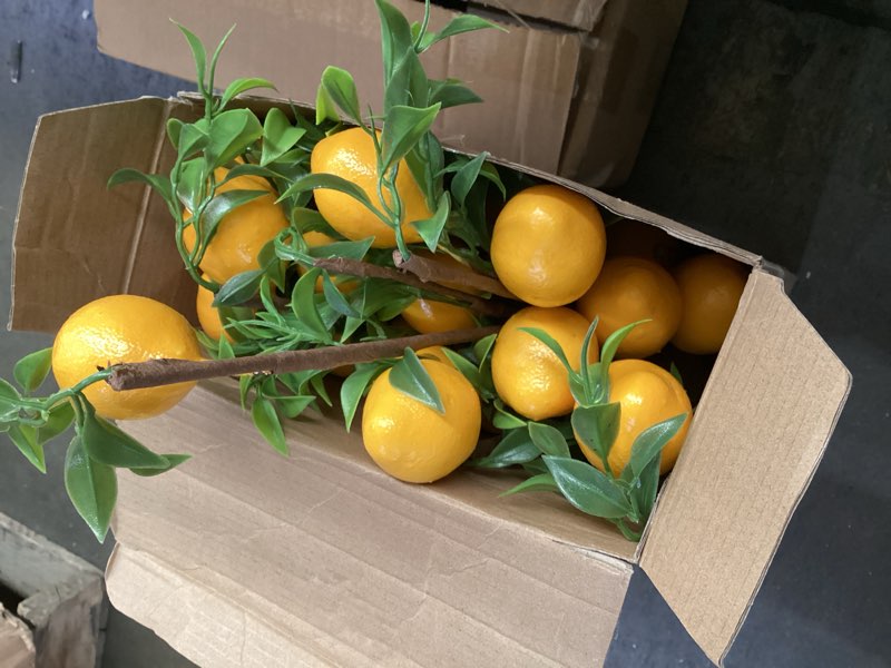 Condition photo showing As Is for patelai 10 pieces artificial lemon branches yellow fake vivid lemon decorations farmhouse style table centerpiece stem fruits for vase kitchen party home spring summer decor, 23.62 inches