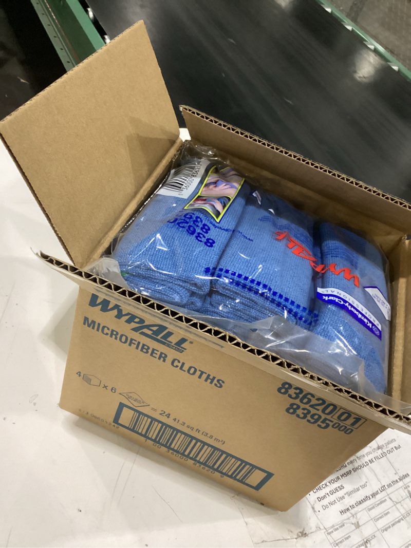 Condition photo showing Good Condition for wypall brand microfiber cloths blue professional wipes 24 count box