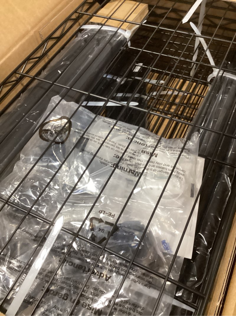 Condition photo showing New/Like New for ulif m5 wall mounted clothes garment rack, heavy duty closet storage and organizer system with 6 shelves and 3 expandable hanger rods, space saver suit (46.2-102.4)" w x 14" d x 83.1" h, black black m5