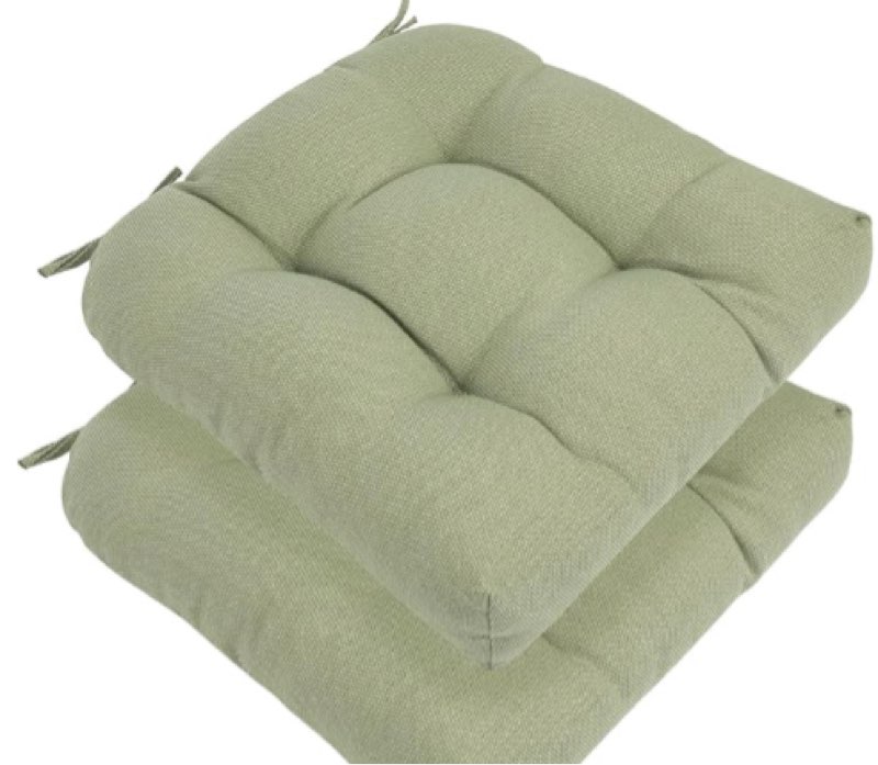 Indoor/Outdoor Tufted Seat Cushions with Ties Set of 2, 19"x19" Chair Cushions for Dining Chairs, Waterproof Overstuffed Chair Pads for Garden Patio Kitchen Home-Light Coral Red