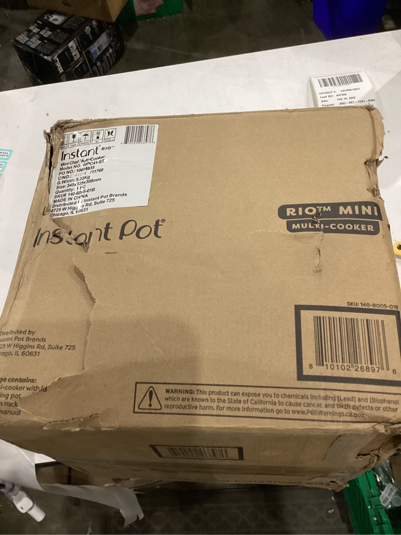Condition photo showing As Is for Instant Pot 4QT RIO Mini 7-in-1 Multi-Cooker, Pressure Cooker, Slow cook, Sauté, Steam, Rice Maker, Yogurt, & Warmer, Sea Salt, 4 Quarts